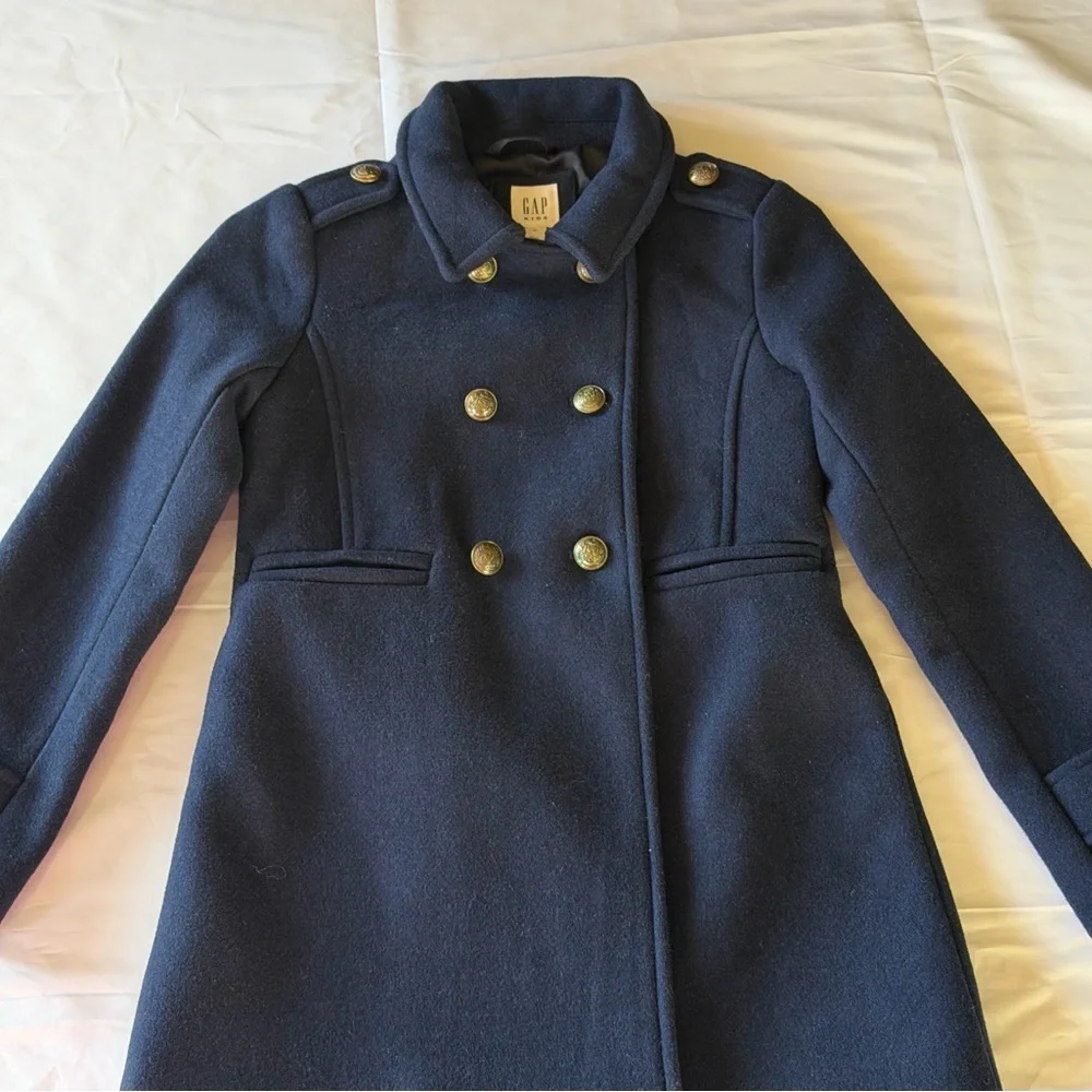 GAP Girls Navy Double-Breasted Wool Peacoat